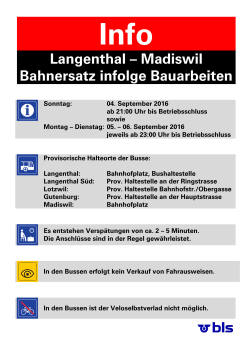 Langenthal – Madiswil Bahnersatz infolge Bauarbeiten