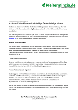 In diesen F&auml;llen k&ouml;nnen sich freiwillige