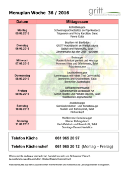 Menuplan Woche 36 / 2016