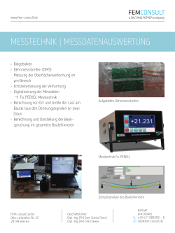 FEM Consult Messtechnik Messdatenauswertung
