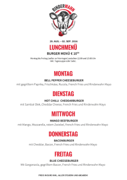 Lunchmenü - Rinderwahn