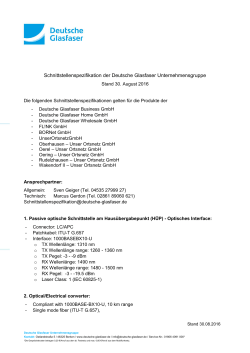 Schnittstellenspezifikation der Deutsche Glasfaser