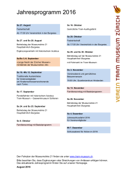 Jahresprogramm 2016 - Tram