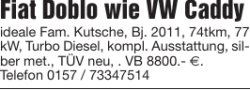 Fiat Doblo wie VW Caddy