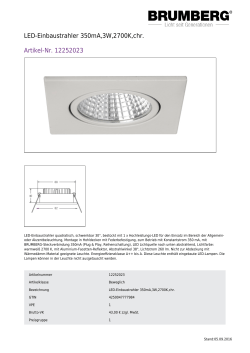 LED-Einbaustrahler 350mA,3W,2700K,chr. Artikel-Nr