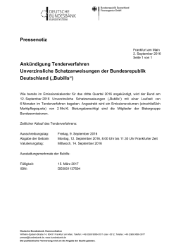 Pressenotiz - Bundesbank