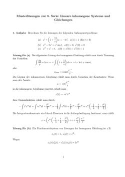 Musterlösungen zur 8. Serie: Lineare inhomogene Systeme und