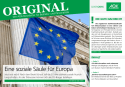 Eine soziale S&auml;ule f&uuml;r Europa - Der AOK
