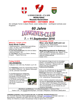 September und Oktober 2016 - Longinus-Club