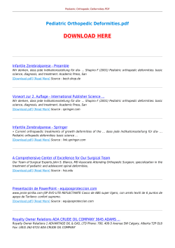 pediatric orthopedic deformities