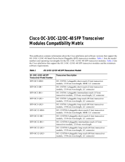 Cisco OC-3/OC-12/OC-48 SFP Transceiver Modules