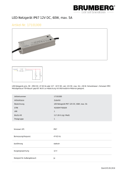LED-Netzgerät IP67 12V DC, 60W, max. 5A Artikel-Nr