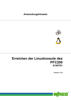 Erreichen der Linuxkonsole des PFC200