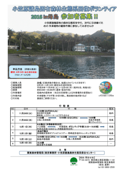 行 程 表 関東森林管理局（東京事務所・小笠原諸島森林生態系保全