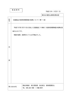 流通食品の放射性物質検査結果第11回（PDF：9KB）