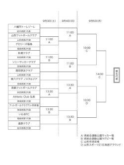 八幡平トーレゾーレ A：県総合運動公園サッカー場 B：県総合