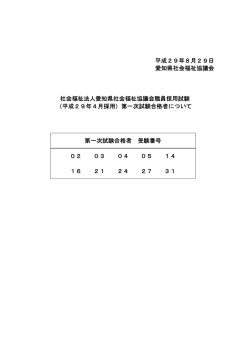 （平成29年4月採用）第一次試験合格者について