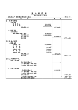 貸借対照表 - TAMA産業活性化協会