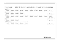 （一般入試） 入学者選抜試験合格者 - 山形大学 理学部・大学院理工学