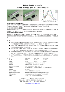 新型植物育成専用ライト カタログダウンロード