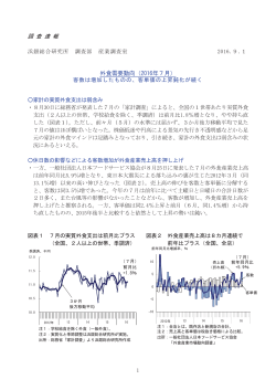 調 査 速 報 外食需要動向（2016年7月）