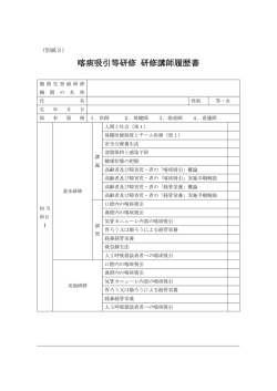 喀痰吸引等研修 研修講師履歴書