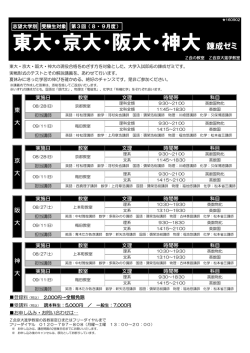 東大・京大・阪大・神大錬成ゼミ