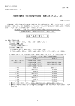 英語の1単位の単位回復科目の登録締め切りは9 月21 日