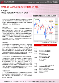 伊藤嘉洋の週間株式相場見通し