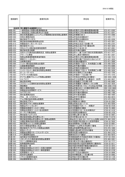 登録番号 営業所名称 所在地 営業所TEL （田辺市 浄化槽保守点検業者