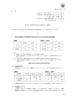 売上高 対前年同月比のお知らせ（連結）