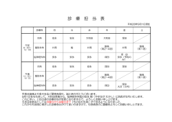 診療担当表変更について