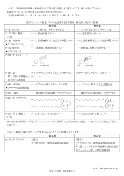 薬学ゼミナール編集 青本〔改訂第 5 版〕⑤薬理 補足及び訂正一覧表