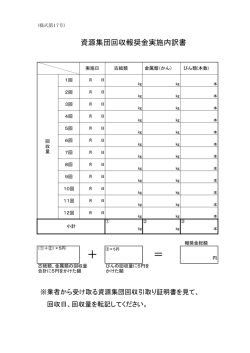 資源集団回収報奨金実施内訳書