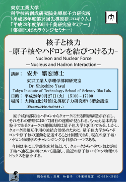 東京工業大学理学部岡研究室 安井 繁宏 博士 【日時】