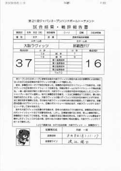 戦評 - 日本ハンドボール協会