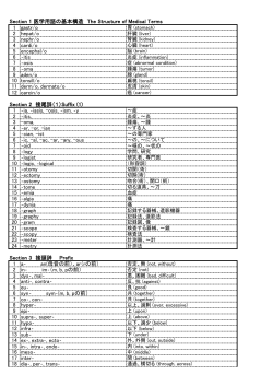 Section 1 医学用語の基本構造 The Structure of Medical Terms 1