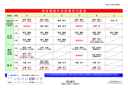 柴 田 病 院 外 来 診 療 担 当 医 表