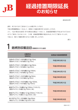 経過措置期限延長 - 一般社団法人 日本血液製剤機構