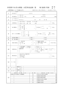 報（連絡）用紙 阿賀野川水系水濁協 水質事故通報 第