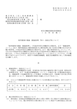 （薬価基準）等の一部改正等について