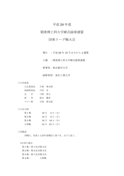 平成 28 年度 関東理工科大学硬式庭球連盟 団体リーグ戦大会