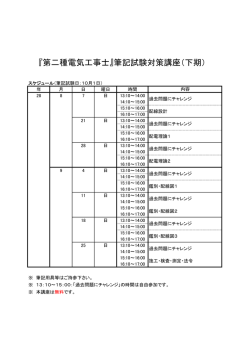 『第二種電気工事士』筆記試験対策講座（下期）