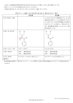 薬学ゼミナール編集 青本〔改訂第 5 版〕②化学 補足及び訂正一覧表