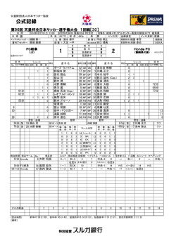 公式記録 - 日本サッカー協会