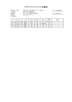 グラウンドコンディション記録表 - 一般財団法人和歌山陸上競技協会