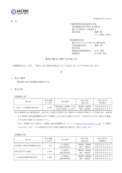 資金の借入に関するお知らせ