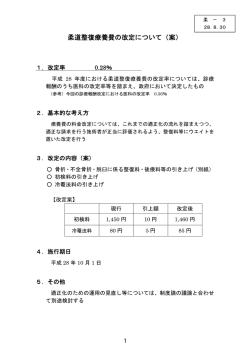 柔道整復療養費の改定について（案）
