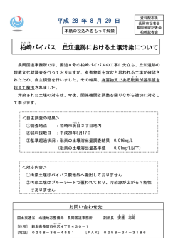 柏崎バイパス丘江遺跡における土壌汚染について