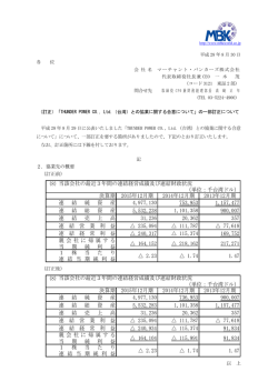 THUNDER POWER CO., Ltd.（台湾）との協業に関する合意について